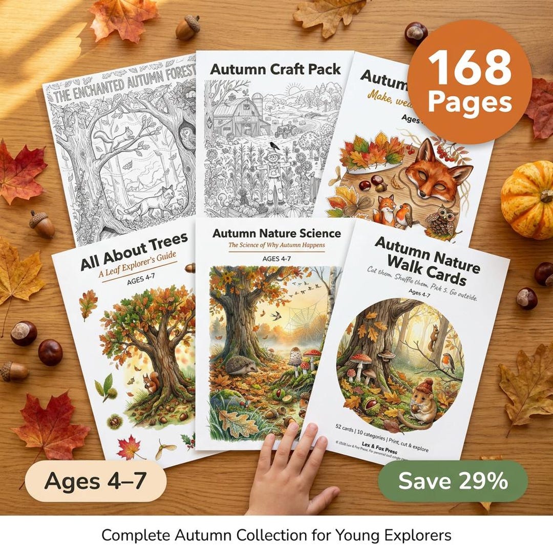 Autumn Activities Bundle | Fall Nature Pack for Kids Ages 4-7 | Science ...