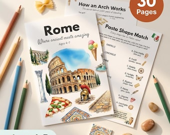 Ancient Rome Activity Pack | Colosseum, Arches, Pizza (Ages 4-7)