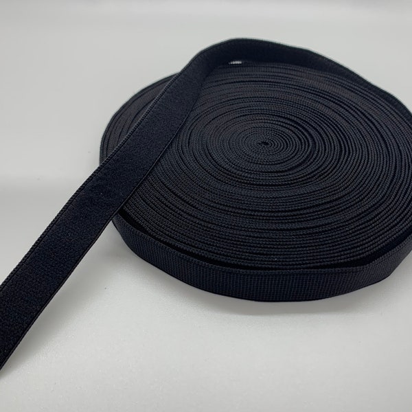 1/2 inch plush elastic band black color 3-50 yards