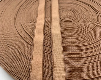 1/2 inch plush elastic band dark tan color 3-50 yards