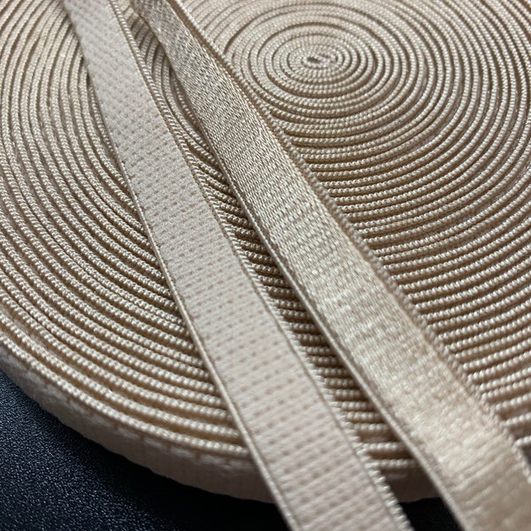 3/8 inch plush elastic strap nude color 3-50 yards