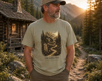 Comfort Colors Christian Hiking Shirt, Mountain Cabin Faith Graphic Tee