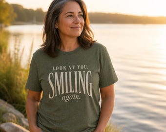 Smiling Again Christian Encouragement Tee, Healing Journey Faith Graphic Shirt