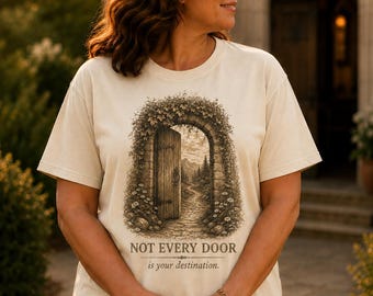 Comfort Colors Christian T-Shirt | Vintage Faith Graphic Tee, Inspirational Door Graphic