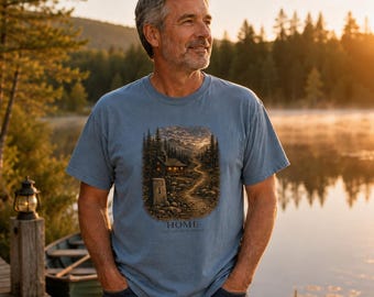 Comfort Colors HOME T-Shirt, Peace Cabin Hiking Nature Tee