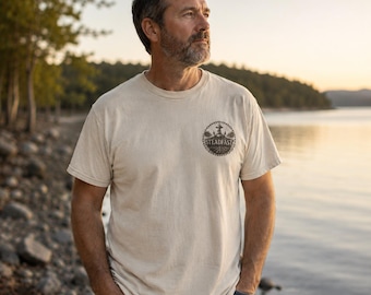 STEADFAST Christian Anchor T-Shirt | Faith-Based Garment-Dyed Tee