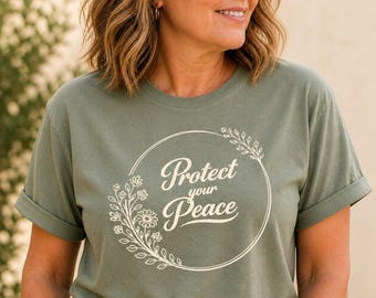 Camiseta "Protege tu paz" / Camiseta de atención plena, recuperación y amor propio