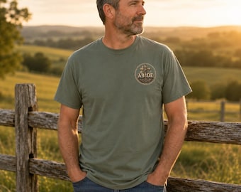 Abide Christian T-Shirt | John 15:4 Faith Graphic Tee | Rooted in Christ