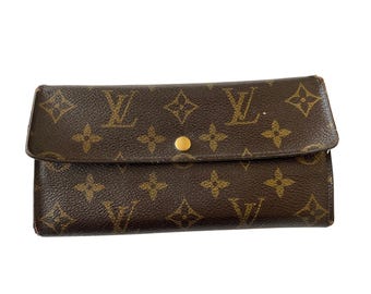 Vintage Louis Vuitton Monogram International Wallet Brown Canvas Long Flap