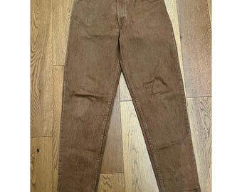 Vintage 1992 Levi's 550 Brown Made in USA Relaxed Tapered Fit Jeans 34x32 90s