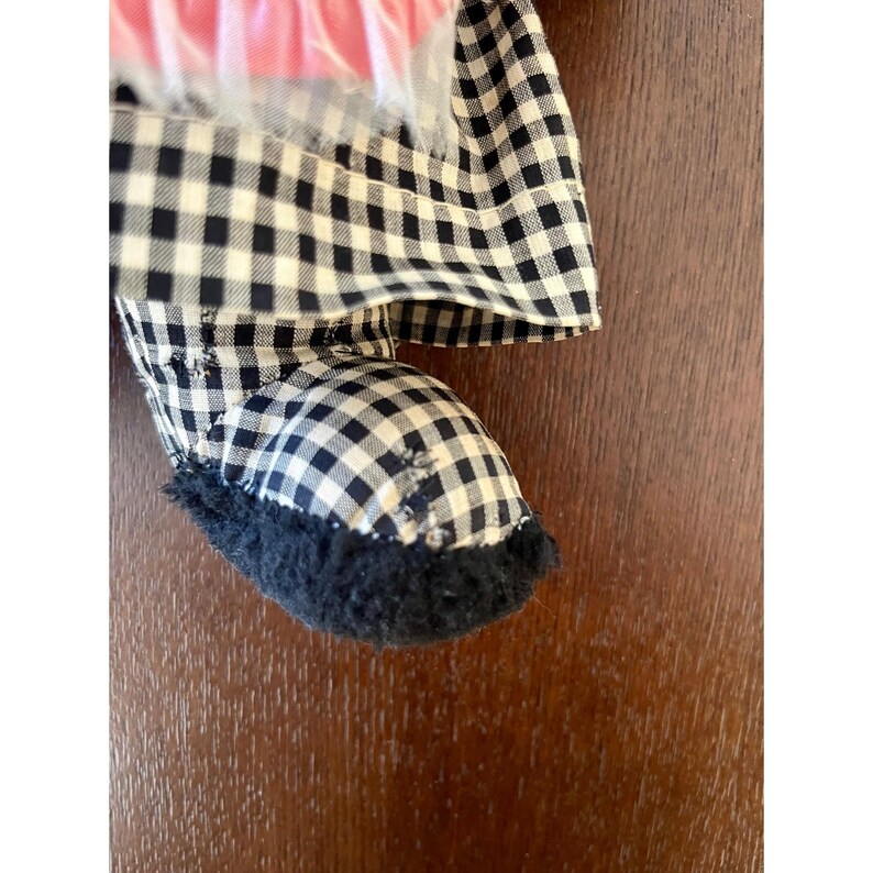 Vintage 1960s Disney Gund Swedlin Minnie Mouse Rubber Face Plush Doll Gingham image 8