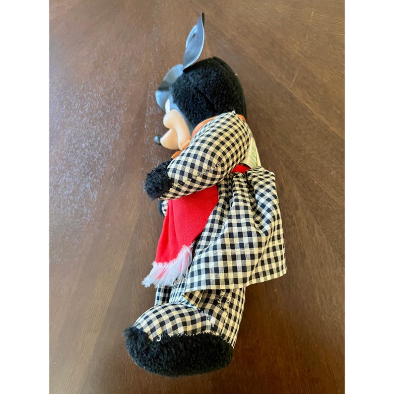 Vintage 1960s Disney Gund Swedlin Minnie Mouse Rubber Face Plush Doll Gingham image 3