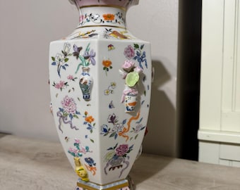 Jarrón de porcelana Franklin Mint “Jarrón de cien flores” de Dawen Wang, 30 cm (12 pulgadas).