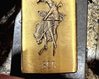 Zippo Marlboro Cowboy Lighter 1992 Brass “End of Trail” Unused In Box