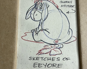 Reloj vintage Disney Sketches Of Eeyore Edición Limitada #505/5000 Nunca usado Funciona