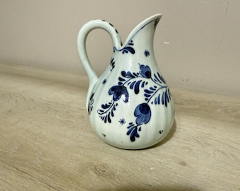 Jarra de leche estilo Royal Delft, pintada a mano, de estilo Delft azul de Holanda.