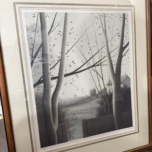 ロバート・キプニス　リトグラフ 風景画『雲と曲り道』APサインあり Robert kipniss - Etsy 日本