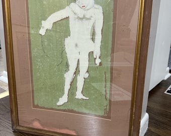 Pablo Picasso, payaso blanco, SERIGRAFÍA 28,5”x22”