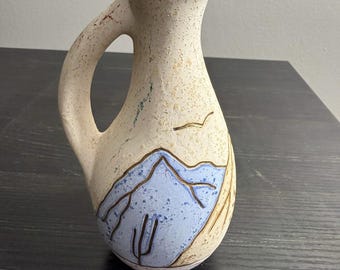 Handgjord sydvästlig kanna: Etsad guldberg