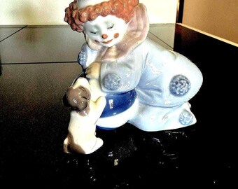 LLADRO 5278 | Pierrot w/Puppy & Ball | Clown | VINTAGE