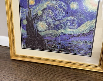 Van Gogh Sternennacht Gerahmter Kunstdruck mit Goldrahmen 22x18