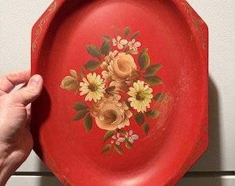 Bandeja vintage pintada a mano de Nashco Products, 14,5” x 10”