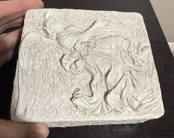 Caja de joyería/joyero con relieve de ángel de estilo vintage, querubín