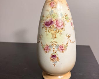 Jarrón antiguo Crown Devon Windsor de 9,5 pulgadas.