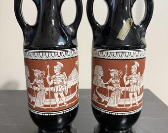 2 vintage Jim Beam Cleopatra och Mark Antony bourbon whiskykaraffer 1962