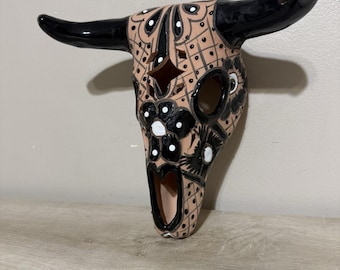 Ceramic Longhorn Bull Skull Wall