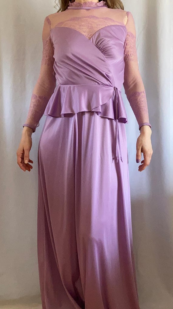 70's Lavender Lace Gown