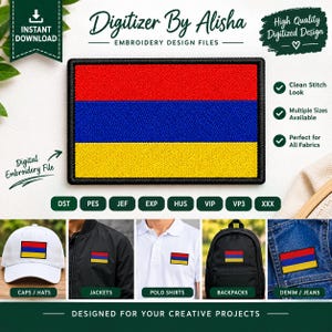 Armenia Flag Embroidery Design Instant Download
