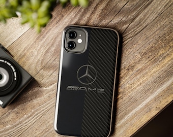 Custodia per telefono in fibra di carbonio Mercedes AMG / Estetica minimalista, lussuosa, per iPhone 17 Air 16 15 14 13 12 11 Pro Max XS 7 8 SE Tough e Samsung