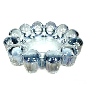 Vintage Anchor Hocking Blau Boopie Bubble Glas Aschenbecher Trinket Teller MCM