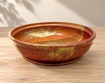 Lorek Signed Vintage Studio Pottery Bowl 8in Handmade Earth Tone Glaze