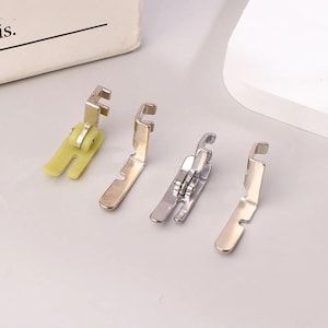 Vintage Sewing Machine Zipper Presser Foot Set, 4-Piece Iron Plastic Kit