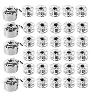 6 Metal Sewing Machine Bobbins with Storage Case DIY Thread Spools for Household Sewing & Quilting