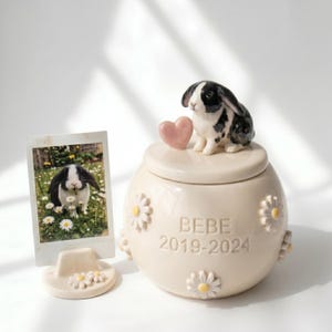 Personalized Ceramic Pet Memorial Urn | Custom 3D Pet Figurine Keepsake Jar
