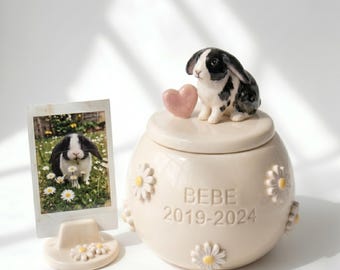 Personalized Ceramic Pet Memorial Urn | Custom 3D Pet Figurine Keepsake Jar