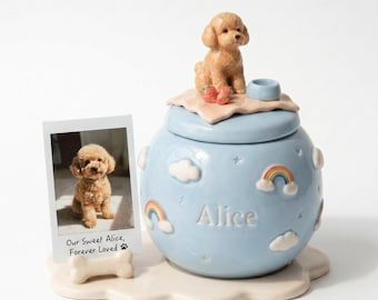 Personalized Ceramic Pet Memorial Urn & Treat Jar