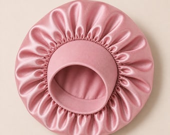 Satin Bonnet for Curly Hair – Anti Frizz Sleep Cap, Adjustable Night Protection