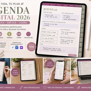 Digitaler Planer für Nageldesigner 2026 | Kompatibel mit GoodNotes und Notability | Businessplaner für Maniküristinnen | Minimalistisch | Terminkalender