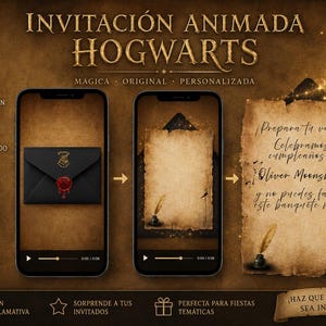 Wizard Birthday Video Invitation Template | Editable Canva | Harry Potter Style | Magic Party | Digital Download | Animated