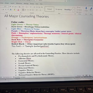 Counseling Theories Study Guide NCE/NCMHCE Exam Prep, LPC Notes