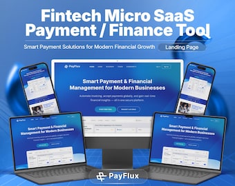 Template Figma per la gestione dei pagamenti FinTech e SaaS / Design della landing page UI/UX con tema chiaro e pulito.