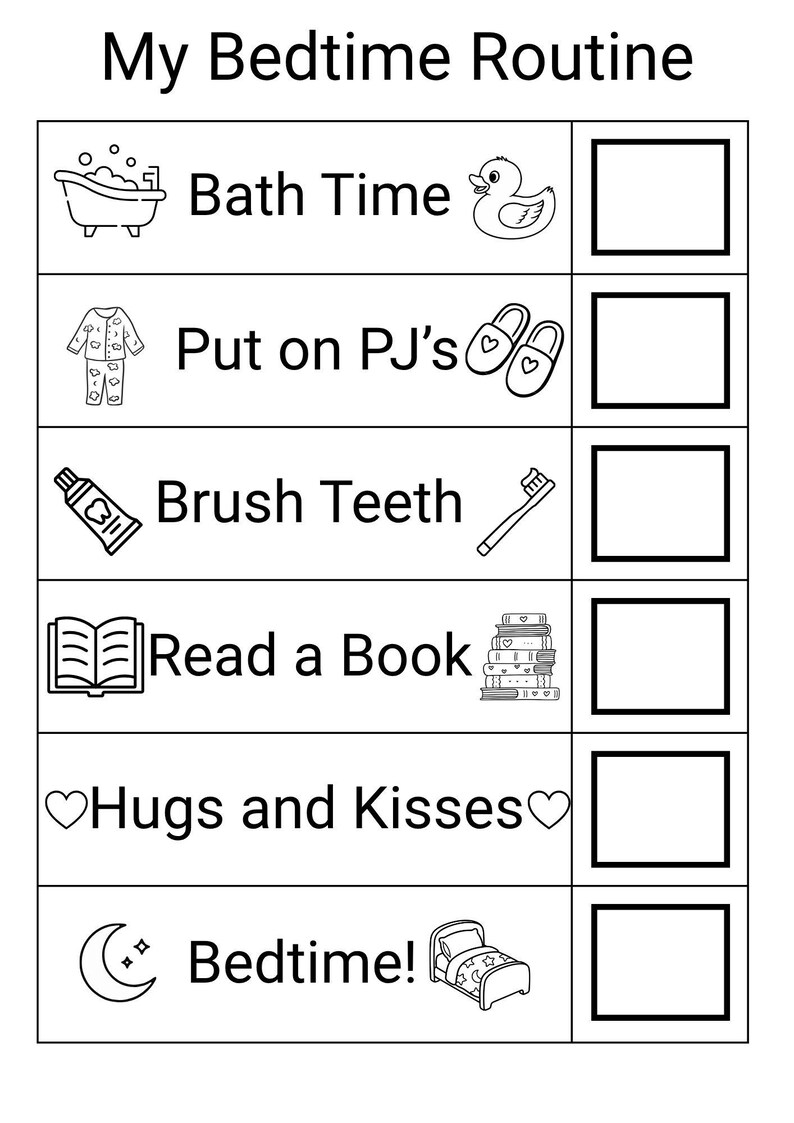 Kids Routine Chart Bundle (boy) – Morning, Bedtime Visual Schedule ...