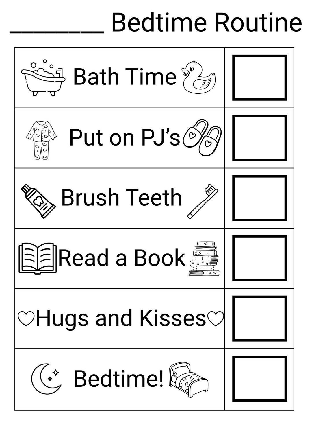 Fillable Kids Routine Chart Bundle (boy) – Morning, Bedtime Visual ...