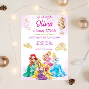Royal Princess Birthday Invitation, Princess Birthday Invite, Princess Party Invitation, Girls Princess Party Invite, Canva Template