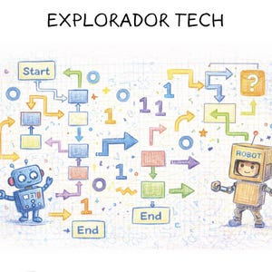 Esploratore tecnologico per bambini | Impara a pensare come un computer | Algoritmi + Codice binario | Età 9-14 | Stampabile | Kit n. 5