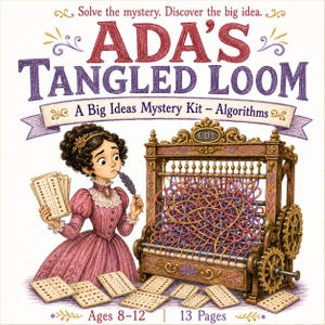 Ada Lovelace Algorithm Mystery Kit, Printable STEM Activity for Kids, Coding Logic Puzzle, Weaving Algorithm Game, Ages 8-12, Homeschool